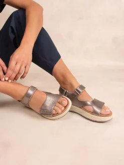 Sandales compensées femme bronze LOUISIE