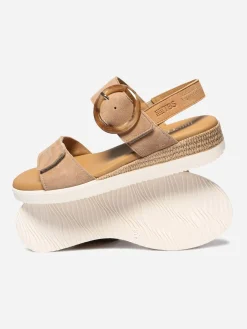 Sandales compensées femme noisette PRALINE