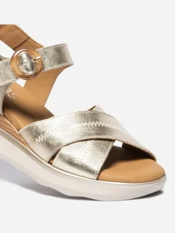 Sandales compensées femme platine HOULEMA