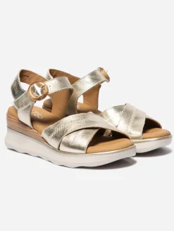 Sandales compensées femme platine HOULEMA
