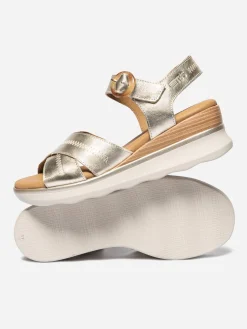 Sandales compensées femme platine HOULEMA