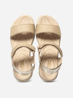Sandales Femme Légères Cuir Beige