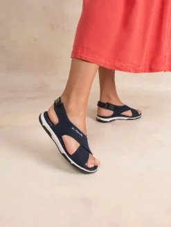 Sandales Femme Légères Textile Recyclé Marine