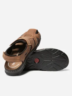 Sandales Homme Confort Ortholite Cuir Marron