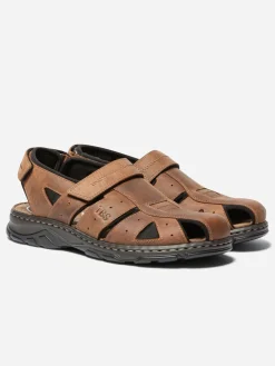 Sandales Homme Confort Ortholite Cuir Marron