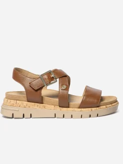 Sandales plates femme brun ZOELENN