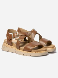 Sandales plates femme brun ZOELENN