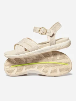 Sandales plates femme chine lin et gold CELINEA
