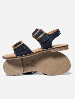 Sandales plates femme marine ABIGAEL