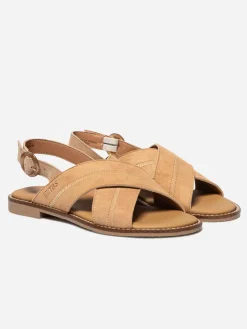 Sandales plates femme noisette ASSIANE