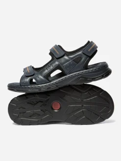 Sandales plates homme navy et noir JOHALIN