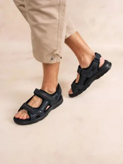 Sandales plates homme navy et noir JOHALIN