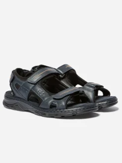 Sandales plates homme navy et noir JOHALIN