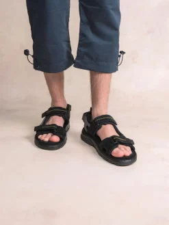 Sandales plates homme noir et gris JAIMMYE