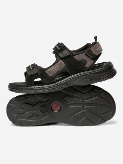 Sandales plates homme noir et gris JAIMMYE