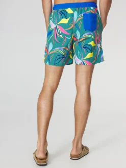 Short de bain Homme Fabrication Française Vert et Multico ACHILLE
