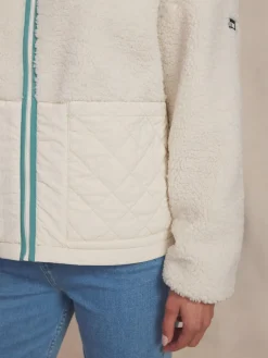 Sweat femme ecru WILDAZIP