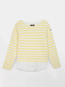 Sweat Femme Jersey Rayures Jaunes et Blanches ALIYARON