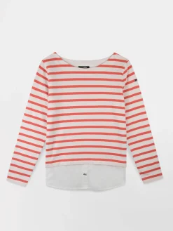 Sweat Femme Jersey Rayures Roses et Blanches ALIYARON
