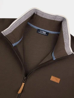 Sweat Zippé Homme Brun LEANNGIL
