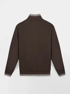 Sweat Zippé Homme Brun LEANNGIL