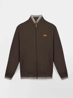 Sweat Zippé Homme Brun LEANNGIL