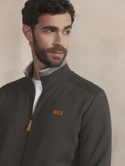 Sweat Zippé Homme Brun LEANNGIL