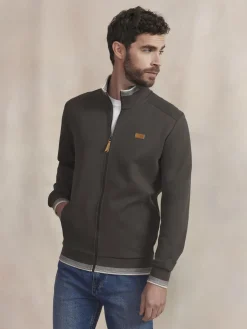 Sweat Zippé Homme Brun LEANNGIL