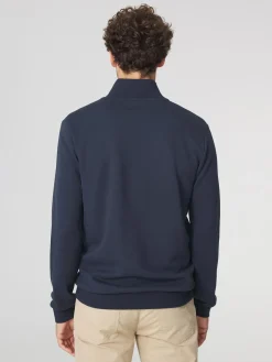 Sweat Zippé Homme Col Montant Marine LONNIGIL