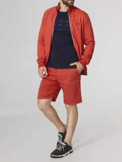 Sweat Zippé Homme Col Montant Rouge LONNIGIL