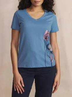 Tee Shirt Celeste Manches Courtes Bleu MELBATEE