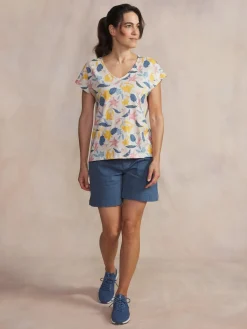 Tee-shirt en maille femme ecru MYTSYSAN