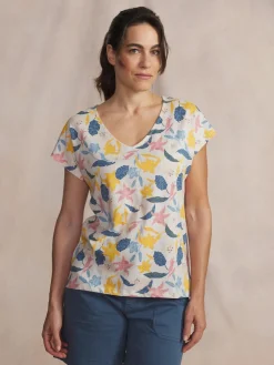 Tee-shirt en maille femme ecru MYTSYSAN