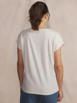 Tee-shirt en maille femme ecru MYTSYSAN