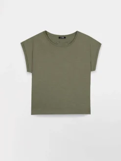 Tee-shirt en maille femme kaki MAHIATEE