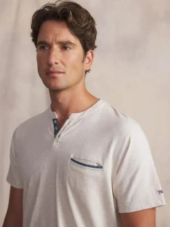 Tee-shirt en maille homme beige chine BLAKETEE