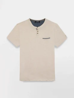 Tee-shirt en maille homme beige chine BLAKETEE