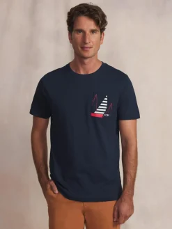 Tee-shirt en maille homme navy DANISTEE