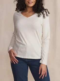 Tee Shirt Femme Manche Longues Coton Blanc ADINALON