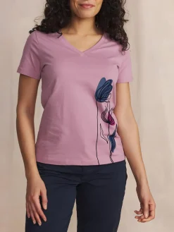 Tee Shirt Pivoine Manches Courtes Rouge MELBATEE
