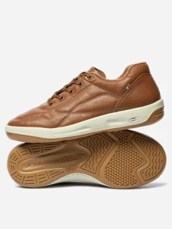 Tennis en cuir confort homme marron ALBANA