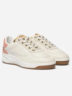 Tennis en cuir femme blanc et rose BRANDIE