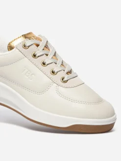 Tennis en cuir femme blanc et rose BRANDIE