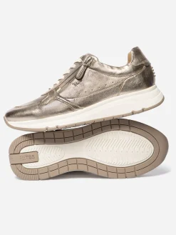 Tennis en cuir femme bronze BLONZIP