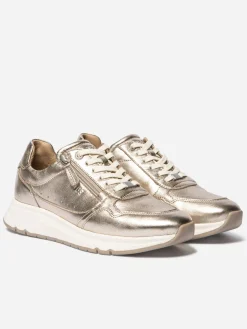 Tennis en cuir femme bronze BLONZIP
