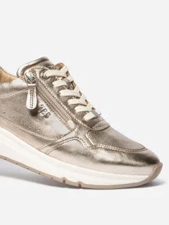 Tennis en cuir femme bronze BLONZIP