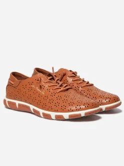 Tennis en cuir femme canelle JAZFLOR