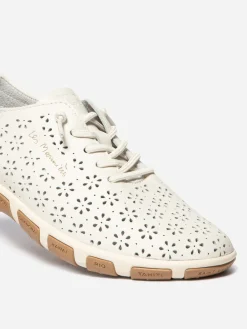 Tennis en cuir femme craie et camel JAZFLOR