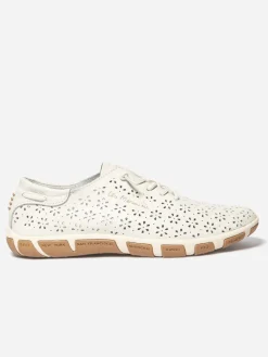 Tennis en cuir femme craie et camel JAZFLOR