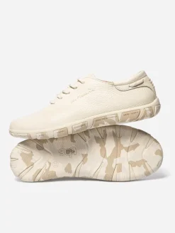 Tennis en cuir femme ecru camo JAZARU